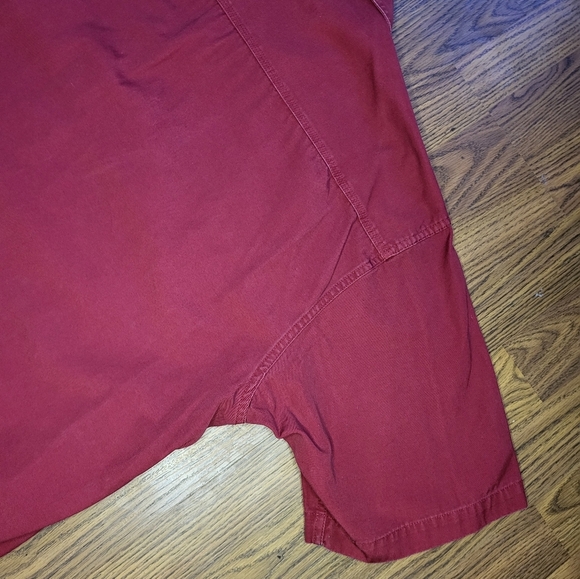 Cabelas Legendary Quality Button Down Cherry Red Tee Mens Large Canvas Style A58 - Picture 7 of 7